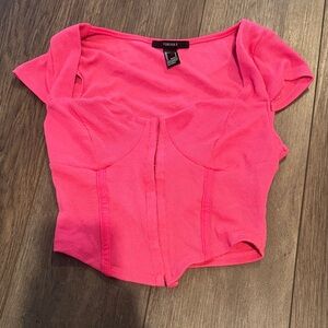 Forever 21 Hot Pink Ribbed Bodysuit